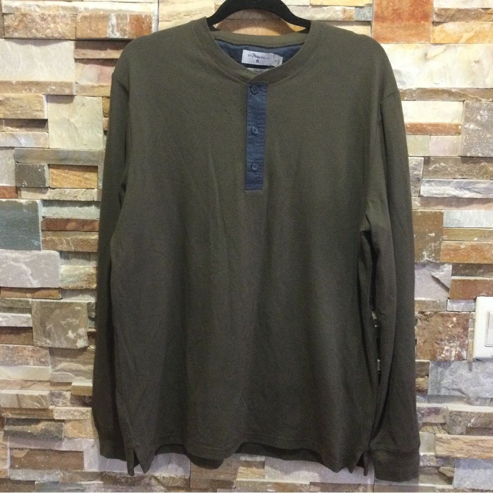 3:1 PHILLIP LIM Men’s Long Sleeve Round Neck Henley T-Shirt